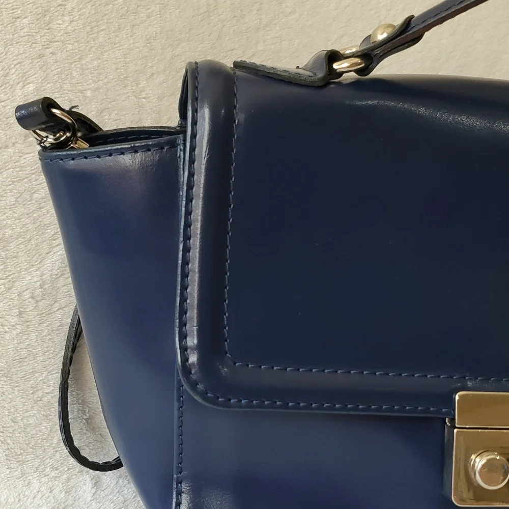 Vera Pelle Blue Crossbody Bag - Picture 3 of 11